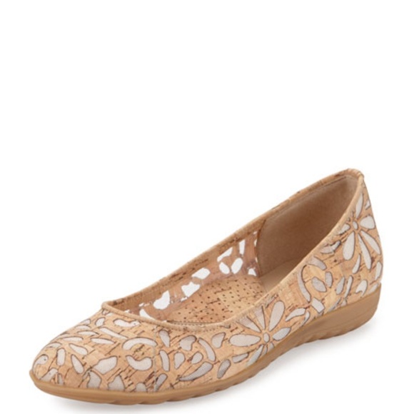 Sesto Meucci Shoes - Sesto Meucci Bella Laser-cut Cork Ballet Flats